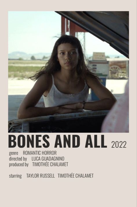 Bones And All Polaroid, Bones And All Movie Poster, Bones And All Poster, Movies Minimalist, Alternative Posters, To The Bone Movie, Bones And All, Posters Minimalist, Polaroid Poster