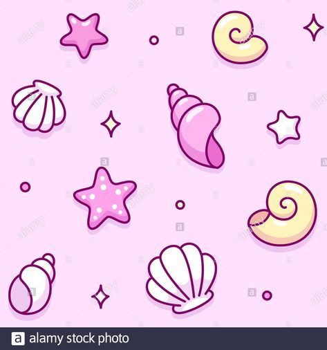 Cartoon Sea Shells, Sea Cartoon Drawings, Cute Sea Shell Drawing, Cute Shell Drawing, Sea Shell Doodle, Seashell Art Drawing, Seashell Drawing Simple, Shell Doodle, Sea Shell Drawing