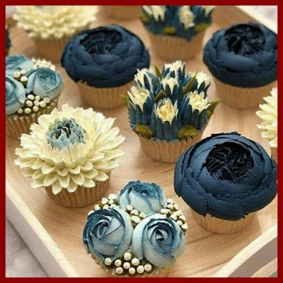 Wedding Cake Ideas With Cupcakes, Fruit Art Kids, Cupcake Inspiration, Cupcake Wedding, Blue Cupcakes, Cupcake Decorations, Jane Taylor, Wedding Cake Ideas, Floral Cupcakes