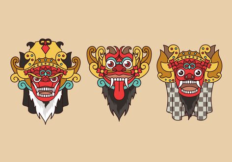 Barong Bali Indonesian Culture Vector Luxury Invitation Card, Japanese Demon Mask, What Is Culture, Barong Bali, Dance Vector, Bali Art, Indonesian Culture, Indonesian Art, Spanish Culture