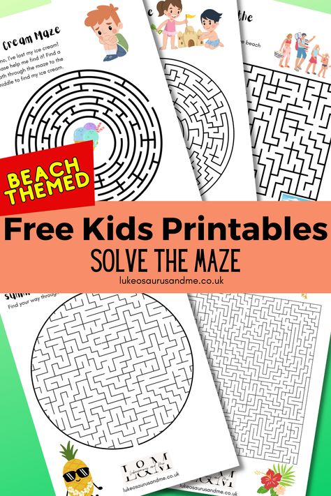 5 free printable mazes. Free printable mazes for kids. Varying skill levels. Great free printable mazes perfect for summer holidays, half term, travelling, screen free ideas, etc. Free kids printables. Afterschool Program Ideas Activities, Free Printable Mazes For Kids, Free Kids Printables, School Experiments, Free Printable Mazes, Maze Printable, Beaver Scouts, Afterschool Program, Maze For Kids