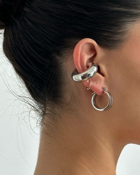 Dream combo in silver ☁️🩶 Hailey + Amalfi in this stack Earring Stack, Ear Cuff Earings, Rose Jewelry, Making Things, Material Girl, Big Earrings, Amalfi, Glow Up?, Dream Closet