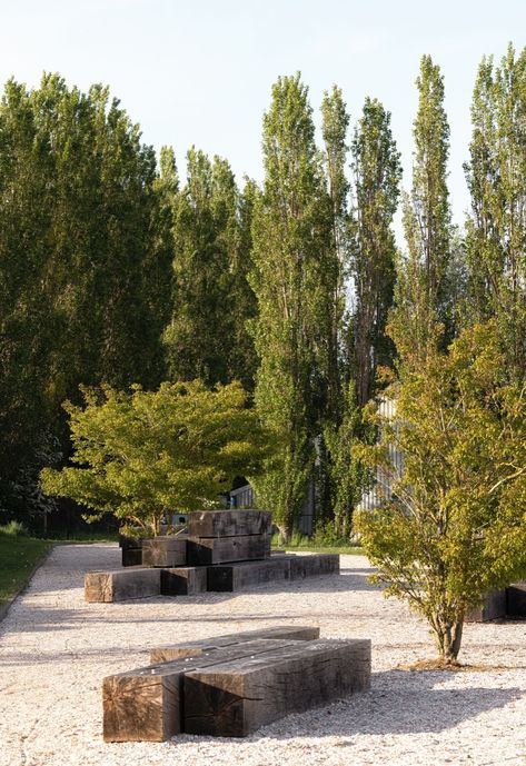 Landscape Architecture Park, Paving Design, Public Space Design, Landscape Elements, Community Park, Urban Furniture, Nature Play, Street Furniture, Wooden Beams