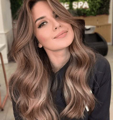 brown balayage Full Highlights Balayage, Baliage On Brown Hair, Balayage Cafe, Light Beige Brown Hair, Beige Brown Balayage, Light Brown Hair Styles, Shatush Hair, Balayage Beige, Brown Hair Styles