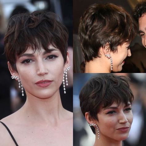 Short and Sweet: Cute Hairstyles for Curly Hair Cat Woman Haircut, Pixie Choppy Haircut, French Pixie Haircut Chic, Pixie Cut Big Forehead, Slicked Back Pixie Cut, French Pixie Haircut Round Face, Ursula Corbero Hair, Feminine Pixie Haircut Thick Hair, Short Feminine Hair