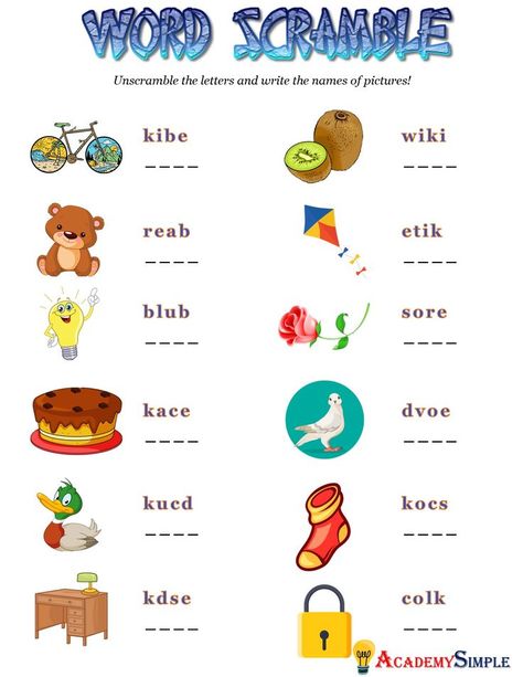 Vocabulary For Grade 1, Jumbled Words Worksheets For Grade 1, Vocabulary Worksheets Grade 1, Vocabulary Words For Grade 2, Scramble Words Worksheet, Unscramble Words Worksheets, Jumbled Words Worksheets, Verbs Kindergarten, Word Scramble For Kids