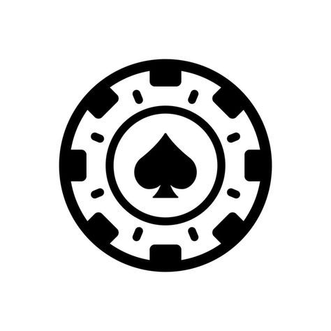 Casino Roulette, Poker Chip, Gambling Games, Festive Collection, Glyph Icon, Circle Logos, Black Silhouette, Poker Chips, Glyphs