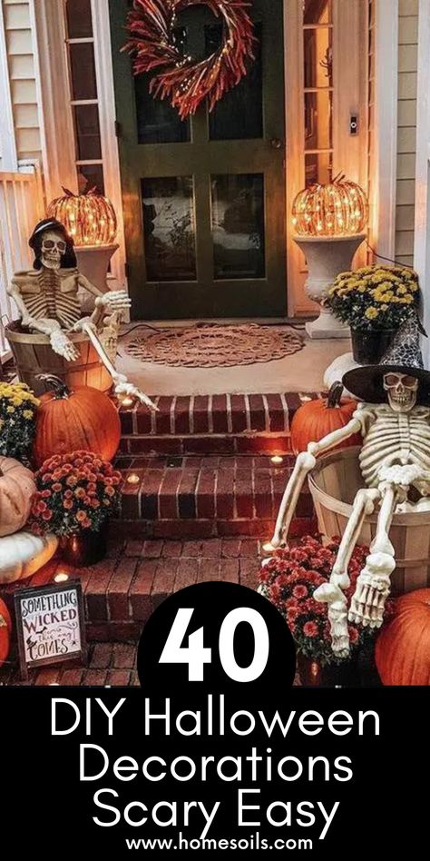 Scary Halloween Decorations Diy Outdoor Graveyards, Home Halloween Decor Outdoor, Cheap Easy Diy Outdoor Halloween Decorations, Diy Halloween Witch Decorations Outdoor, Diy Moving Halloween Decorations, Halloween Pathway Ideas, Spooky Decorations Diy, Diy Halloween Decorations Scary, Diy Creepy Halloween Decorations