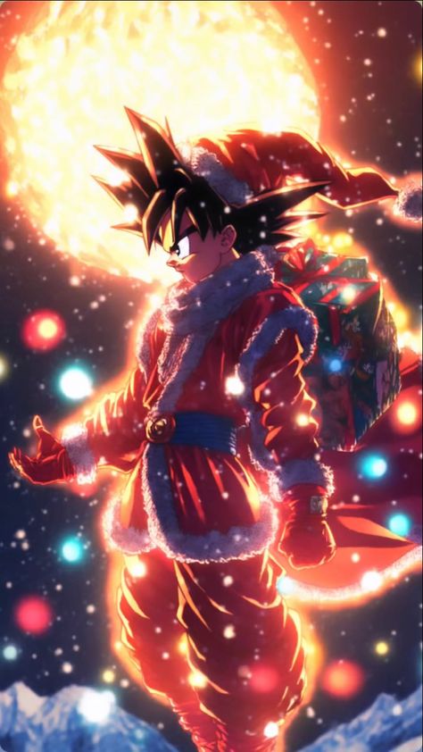 Dragon Ball Christmas Wallpaper, Goku Christmas, Dbz Movie, Ball Image, Pony Wallpaper, Christmas Dragon, Astronaut Art, Christmas Wallpapers, Dragon Ball Image