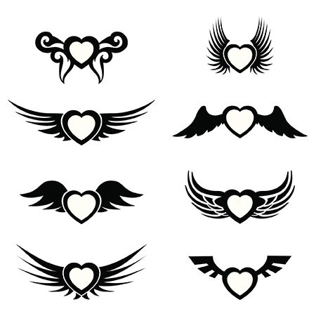 Heart W Wings Tattoo, Wing And Heart Tattoo, Heart Wings Drawing, Heart With Wings Tattoo Design, Winged Heart Tattoo, Wing Heart Tattoo, Wings Heart Tattoo, Heart Shaped Angel Wing Tattoo, Heart With Wings Drawing