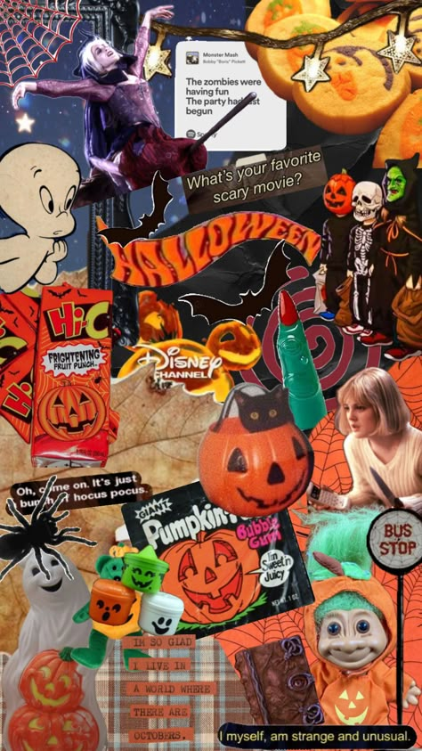 90s Halloween 90s Halloween Aesthetic Wallpaper, Halloween Aesthetic 90s, 90s Halloween Party Aesthetic, 90s Halloween Decorations, 90’s Halloween, 90s Halloween Aesthetic, 2000 Halloween, Spooky Collage, Halloween 2000s