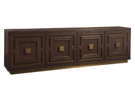 Verbatim Long Media Console | Lexington Home Brands Long Media Console, Vintage Media Console, Contemporary Entertainment Center, Tv Stand For Sale, Colorado Style, Modern Entertainment Center, Tv Stand Cabinet, Console Tv, Lexington Home