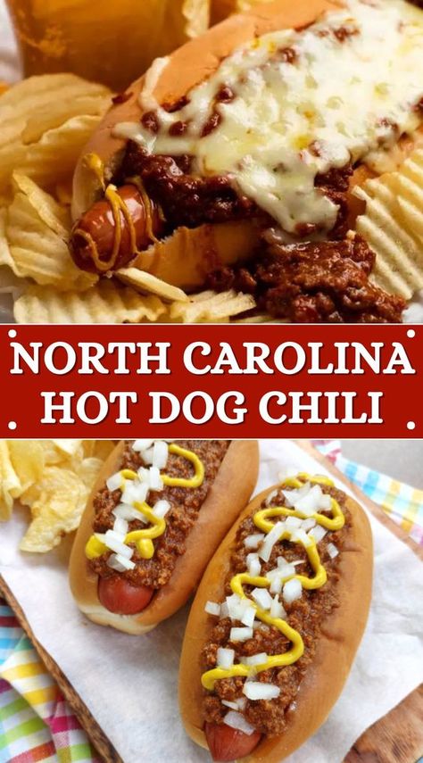 Experience the bold flavors of the South with the North Carolina Hot Dog Chili Recipe! Learn the art of crafting a savory and hearty chili that's perfect for topping your favorite hot dogs. It's a taste of North Carolina's culinary heritage. Small Batch Hot Dog Chili, Chilli Recipe For Hot Dogs, Chilly Dogs Recipe, Nathans Hot Dogs Recipes, Custard Stand Hot Dog Chili Recipe, Homemade Hot Dog Chilli, Chilli Hot Dogs Recipes, Beef Hotdogs Recipe, Glizzy Hot Dog