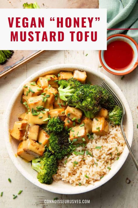 Honey Mustard Tofu Marinade, Vegan Honey Mustard, Hot Honey Tofu, Honey Mustard Tofu, Honey Lemon Tofu Recipe, Honey Mustard Tempeh, Tofu Chicken, Tofu Marinade, Tofu Salad