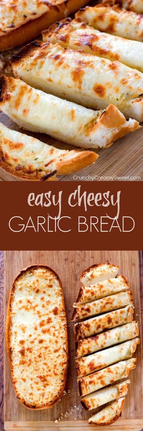 Easy Cheesy Garlic Bread, Diy Easy Recipes, Cheesy Garlic Bread, Easy Cheesy, Crumpets, Super Easy Recipes, Chapati, Deep Dish, Garlic Bread