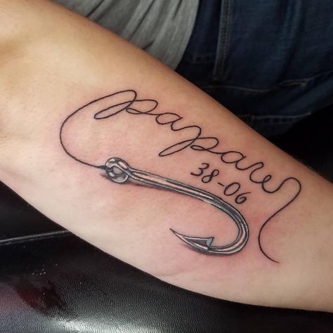 Fishing Tattoos For Women, Fishing Pole Tattoo, Fishing Lure Tattoo, Pole Tattoo, Bass Fishing Tattoo, Small Fish Tattoos, Fishing Tattoos, Fly Fishing Tattoo, Fishing Hook Tattoo