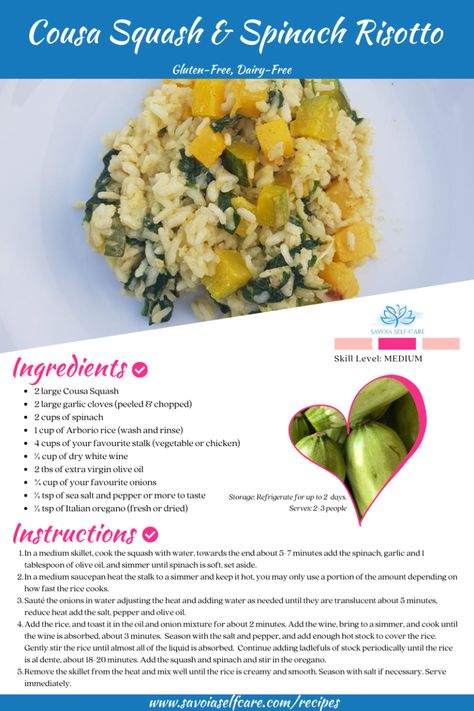 Cousa Squash, Portobello Recipes, Spinach Risotto, Portobello Mushroom Recipes, Chickpea Stew, Risotto Recipe, Arborio Rice, Vegetarian Main Dishes, Risotto Recipes