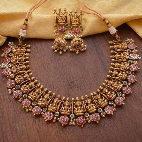 Trending Traditional Jewellery You Can Shop Right Now! • South India Jewels Temple Jewelry Necklace, Indian Wedding Jewelry Sets, Long Anarkali, Bridal Jewelery, Antique Necklaces Design, Indian Bridal Jewelry Sets, Antique Jewellery Designs, Gold Necklace Indian Bridal Jewelry, Jewelry Set Design