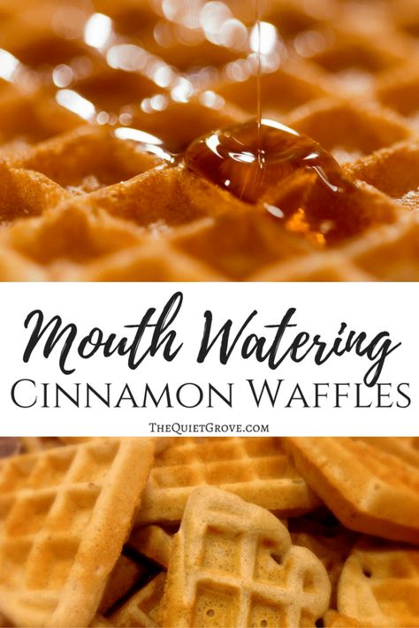 Cinnamon Waffles Recipe, Cinnamon Waffles, Waffle Iron Recipes, Waffle Maker Recipes, Homemade Waffles, Waffle Recipe, Breakfast Waffles, Homemade Breakfast, Best Breakfast Recipes