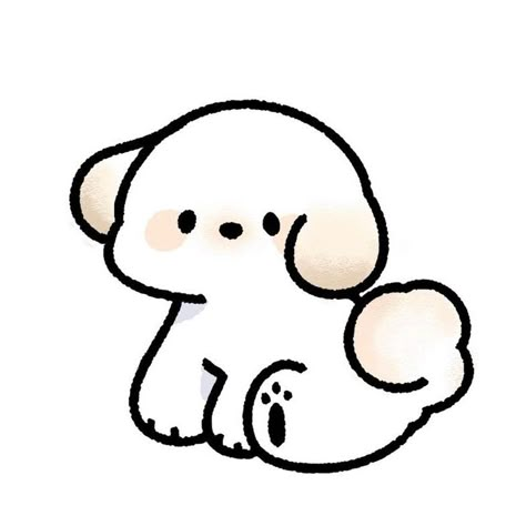 Cute Dog Drawings Easy Kawaii, Cute Animal Drawing Ideas Easy, Cute Puppy Drawing Kawaii, Cute Puppy Doodle, Kawaii Dog Drawing, Cute Dog Drawing Easy, Cute Dog Drawings, Doodle Pfp, Puppy Icon