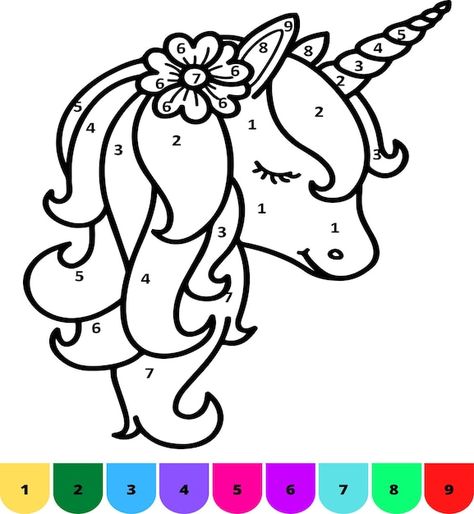 Premium Vector | Color by number unicorn unicorn coloring pages for kids activity books coloring pages v2 I Spy Unicorn Free Printable, Unicorn Color By Number Free Printable, Unicorn Pictures To Color Free Printable, Colour By Numbers Printable For Kids, Unicorn Drawing For Kids, Unicorn Color By Number, Unicorn Colouring Pages, Unicorn Coloring Pages Free Printable, Unicorn Pictures To Color