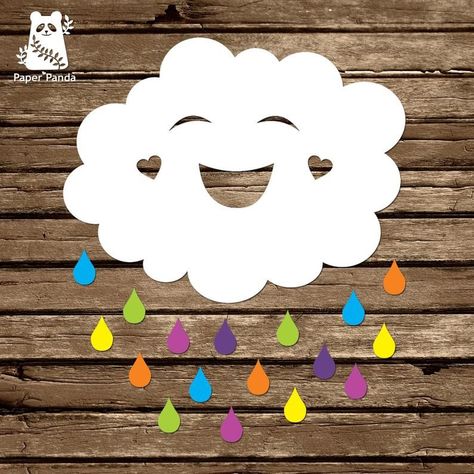 Paper Panda, Diy Classroom Decorations, School Board Decoration, Diy Classroom, Rainbow Theme, Rainbow Cloud, Paper Crafts Diy Kids, Diy Arts And Crafts, Spring Crafts