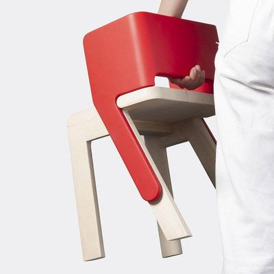 Flip-Flap Children's Chair Converts Into a Step Stool - Core77 Changable Furniture, Kids Chair Design, Compact Organization, Chair Flip, Observation Tower, Modular Table, Unusual Furniture, Visual Reference, Wood Joints