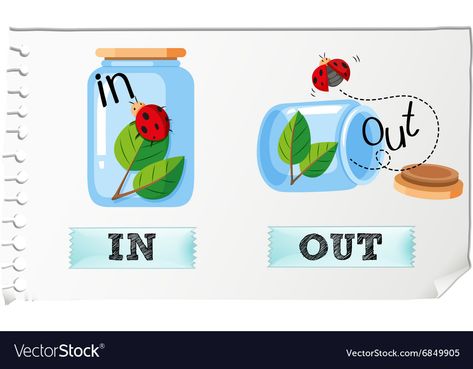 Opposites For Kids, Words For Bad, English Opposite Words, Adjective Words, Angel Vector, English Adjectives, Opposite Words, Physical Activities For Kids, In & Out