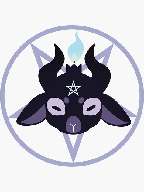 Cute Satanic Pfp, Kawaii Baphomet Tattoo, Cute Baphomet Drawing, Cute Demon Illustration, Baphomet Art Cute, Cute Baphomet Art, Cute Baphomet Wallpaper, Cute Satanic Wallpaper, Cute Baphomet Tattoo