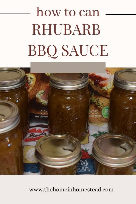 Rhubarb BBQ Sauce - Savory Rhubarb Sauce Can Bbq Sauce, Rhubarb Bbq Sauce Recipe, Rhubarb Canning Recipes, Carolina Mustard Bbq Sauce, Canning Fruit Recipes, Barbeque Sauce Recipe, Rhubarb Sauce, Mustard Bbq Sauce, Canning Fruit