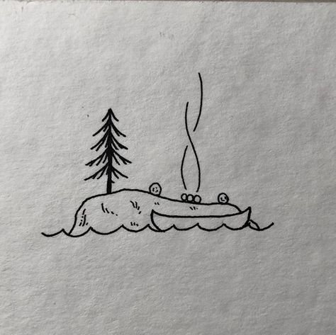 Once canoeing in sweden we tried to set up camp on little islands on the lakes. It was amazing and one day I want to do it again. Have you ever done a trip like that? Have a great week!! #lostswissmiss #illustration #artwork #artworks #instaart #handdrawn #illustrate #kunst #artdiscover #artistofinstagram #inkstagram #swissartist #blackworknow #illustrationow #drawing #blackworkillustrations #Switzerland Camping Tatoo, Funky Crafts, Papa Tattoo, Chip Ideas, Lino Design, Cute Easy Doodles, Sketch Journal, Pen Art Drawings, Minimalist Drawing