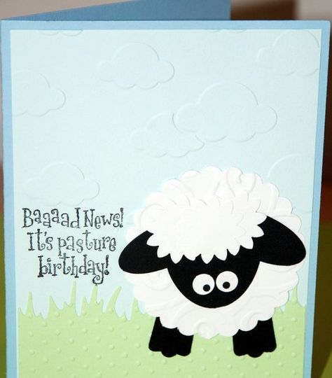 Belated Birthday Wishes, Birthday Cards Images, Sheep Cards, Birthday Card Handmade, Belated Birthday Card, Homemade Birthday Cards, Our Birthday, Bday Cards, Cricut Cards