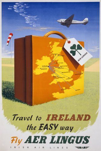 Travel To Ireland, Aer Lingus, Vintage Airline Posters, Irish Travellers, Bar In Casa, Dublin Airport, Tourism Poster, Ireland Vacation, Airline Travel