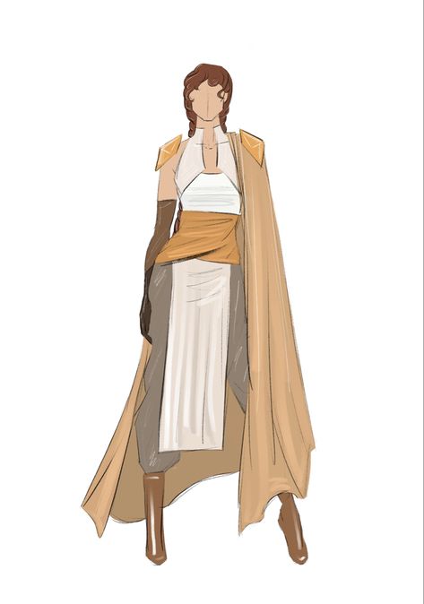 Jedi Clothing Women, Sci Fi Dress Future Fashion, Starwars Oc Outfit, Female Jedi Character Design, Female Jedi Outfit, Star Wars Oc Female Jedi, Star Wars Outfits Inspiration, Dystopian Clothes, Galactic Fashion