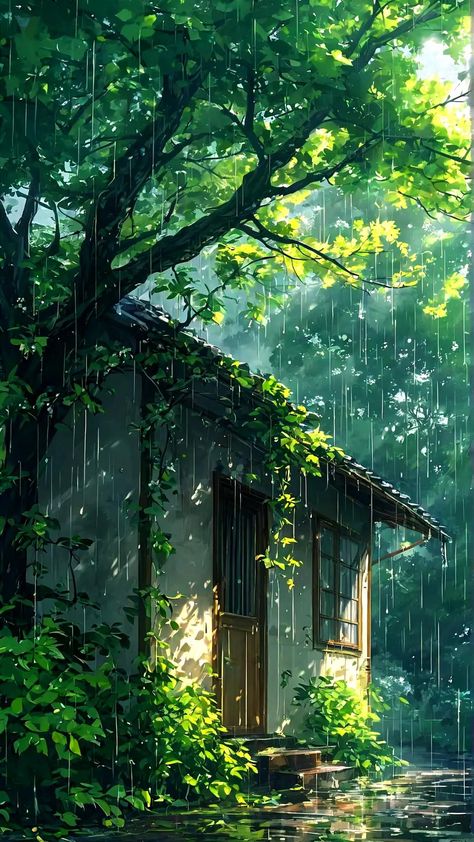 Rainy Wallpaper Aesthetic, Rainy Wallpaper, Alice In Wonderland Artwork, Pixel Art Landscape, Wonderland Artwork, Rain Wallpapers, Beautiful Scenery Photography, Aesthetic Wallpaper Iphone, Dreamy Landscapes