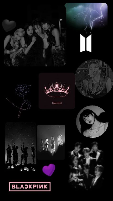 Bts and Blackpink... Lisa and Jungkook... The album and love yourself... Logo of groups!!! Hidden Blackpink Wallpaper, Blackpink Aesthetic Pics, Bts And Blackpink Wallpaper, Bangpink Wallpaper, Bts And Blackpink Logo Together, Aesthetic Blackpink Wallpaper, Dark Blackpink, Blackpink Pics, Iphone Secrets