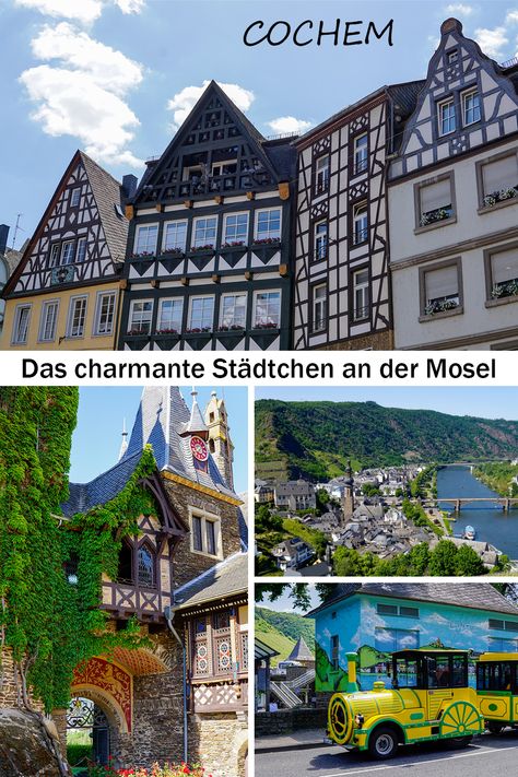 Ich liebe kleine, romantische Städtchen, die einen gewissen Charme versprühen. Cochem an der Mosel gehört genau in diese Kategorie: Zauberhaft und Verträumt. Gerade wenn man sich in Koblenz oder im Rhein-Mosel Gebiet aufhält, bietet es sich an diesen idyllischen Ort zu besuchen. Auf meinem Blog erfahrt ihr mehr zu meinen Eindrücken. #cochem #cochem tipps #cochem mosel #urlaub in deutschland #reichsburg cochem Bucket List, Restaurant, House Styles, Travel, Quick Saves