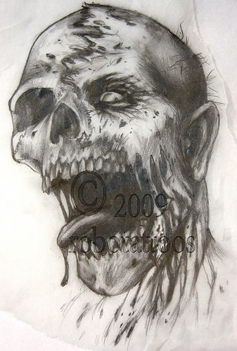 Tattoo Crane, Zombie Drawings, Zombie Tattoos, Arte Zombie, Zombie Face, Scary Drawings, Creepy Drawings, Zombie Art, Arte Punk