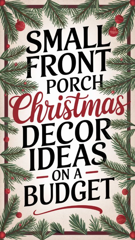 Small Front Porch Christmas Decor Ideas on a Budget Small Porch Winter Decor, January Porch Ideas, Small Christmas Porch, Simple Front Porch Christmas Decor Ideas, Small Porch Christmas Decor Ideas, January Porch Decor, Small Front Porch Christmas Decor Ideas, Front Porch Winter Decor Ideas, January Front Porch Decor