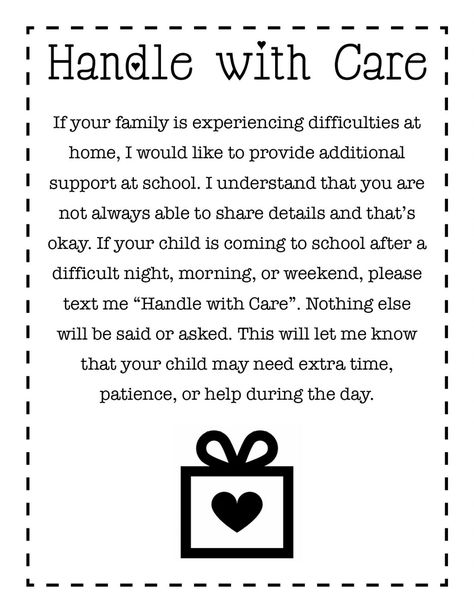 Nothing Note School, Handle With Care Note From Teacher, Parent Letter Beginning Of Year, Note To Parents From Teacher, Note To Teacher, Handle With Care Teacher Note, Back To School Notes For Kids, Handle With Care, Parent Teacher Communication