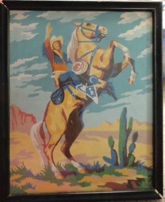 Beginner Acrylic Painting, Paint By Number Diy, Bronc Rider, Cowboy Vintage, Bucking Bronco, Acrylic Painting Diy, Diy Vintage Decor, Number Art, Desert Art