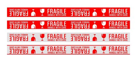 Fragile sign sticker. Handle with care sticker tape for shipping or logistics delivery. Fragile label vector illustration Handle With Care Sticker, Fragile Label, Fragile Tape, Sign Sticker, Handle With Care, Vector Art, Vector Free, Vector Illustration, Clip Art