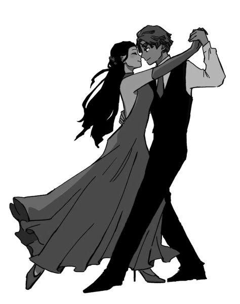 Kilo and Maya slow dancing 2 People Dancing Drawing Reference, Dancing Concept Art, Art Reference Poses Couple Dancing, Dance Drawing Reference Couple, Ballroom Dance Pose Reference, Character Dancing Poses, Formal Pose Reference Drawing, Enemies To Lovers Art Poses, Duo Poses Male And Female