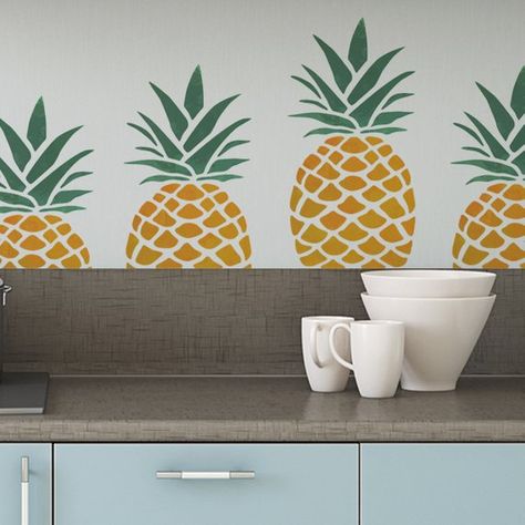 image 0 Pineapple Stencil, Leaf Stencil, White Spirit, Large Stencils, Feature Walls, Premium Food, Stencil Crafts, Tropical Style, Stencil Diy