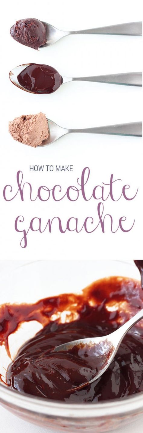 With ALL the ratio, customizaiton, and flavor options! Everyone should know this! Cheesecake Ganache, Ganache Recipes, Whipped Ganache, Ganache Recipe, Gateaux Cake, Candy Cake, Cake Fillings, Chocolate Glaze, Chocolate Buttercream