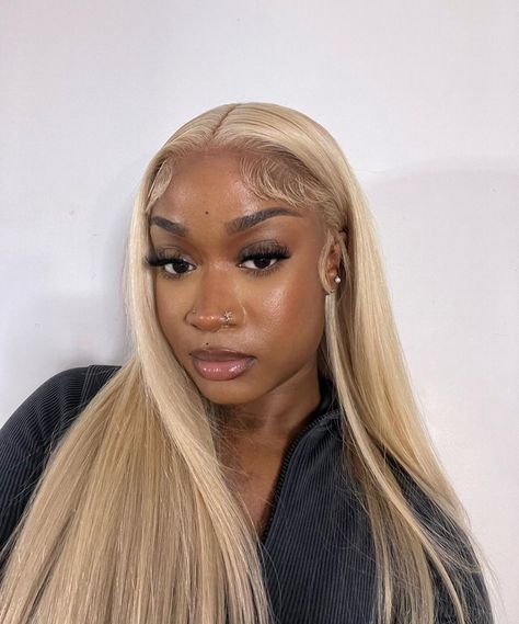 Blonde Wig Brown Skin, Bday Hair, Frontal Wig Hairstyles, Protective Hairstyles Braids, Frontal Hairstyles, Legally Blonde, Dope Hairstyles, Hair Ponytail Styles, Front Lace Wigs Human Hair