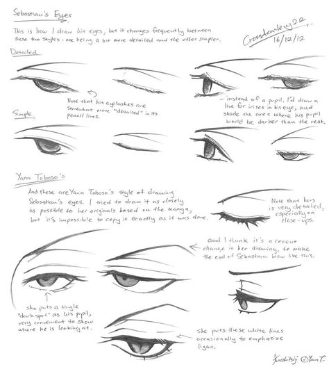 Sebastian's eyes tutorial Yana Toboso, How To Draw Eyes, Realistic Eye Drawing, Manga Eyes, Black Butler Sebastian, Eye Drawing Tutorials, 얼굴 드로잉, Draw Eyes, 얼굴 그리기