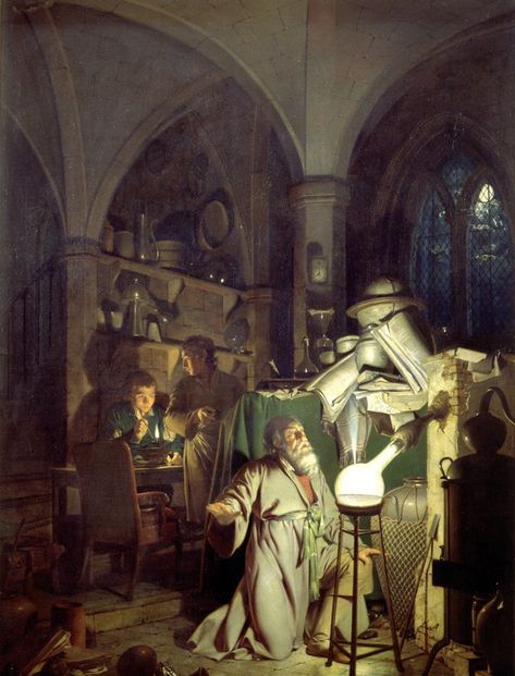 German alchemist Hennig Brand discovered phosphorus when he tried to make gold from urine Joseph Wright, Nicolas Flamel, Philosophers Stone, The Alchemist, Peter Paul Rubens, History Of Science, Scary Art, High Fantasy, Dark Ages