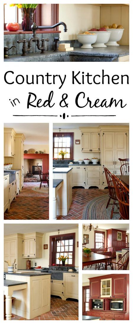 Country Kitchen in Red and Cream - Town & Country Living Kitchen Country Style, Basement Bedroom Remodel, Bedroom Remodel On A Budget, Cream Kitchen Cabinets, Bedroom Remodeling, Guest Bedroom Remodel, Small Bedroom Remodel, Kitchen Country, French Country Bedrooms