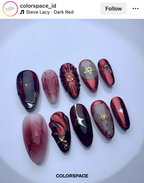 Midevil Nail Art, Siren Nails Dark, House Of The Dragon Nails, Targaryen Nails, Got Nails, Nails Done At Home, Creative Nail Ideas, Vampire Nails, Fake Nails Designs